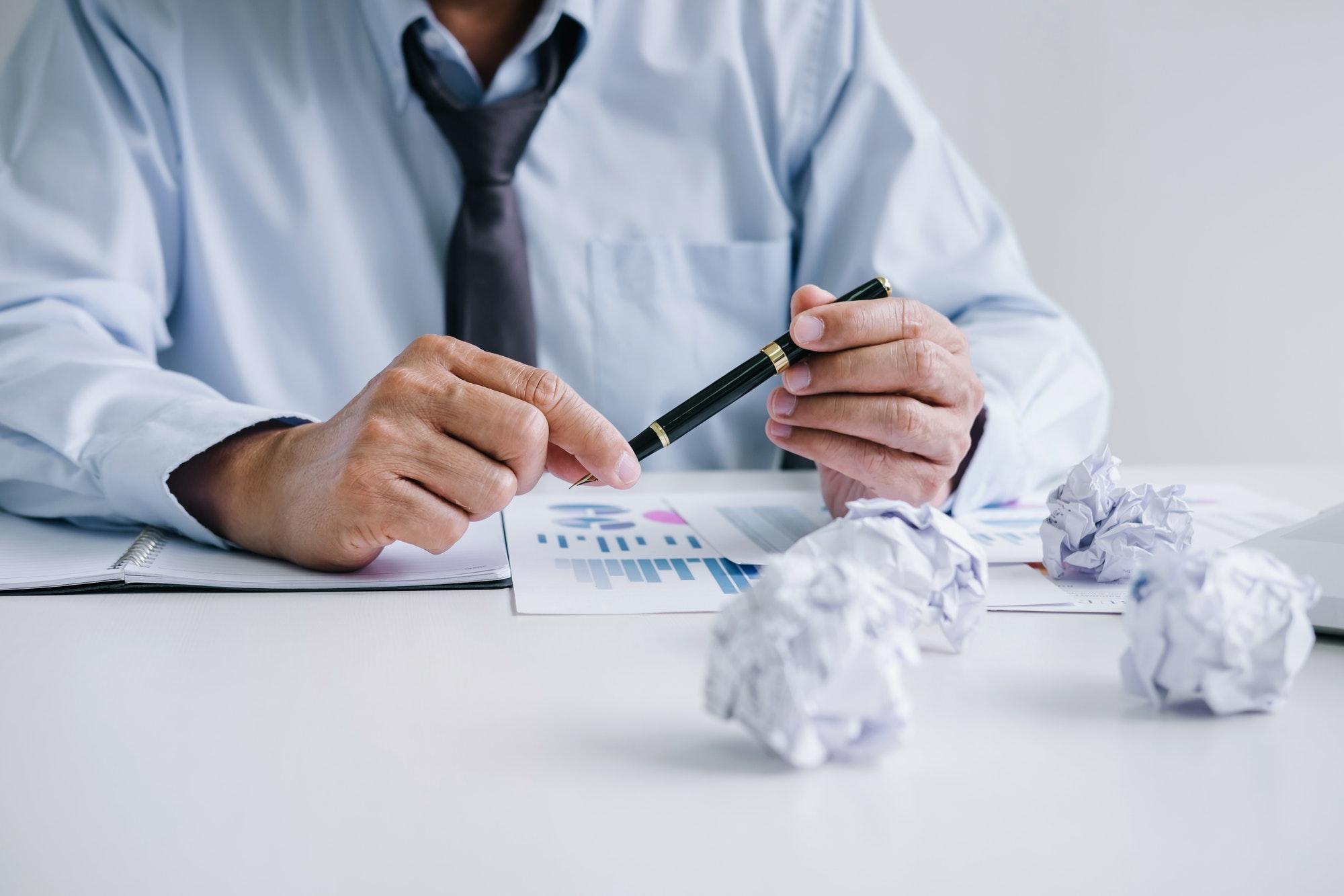 Senior businessman depressed and exhausted